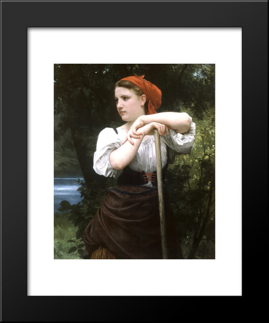Faneuse 20x24 Black Modern Wood Framed Art Print Poster by Bouguereau, William Adolphe