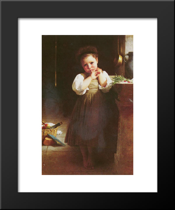 Little Sulky 20x24 Black Modern Wood Framed Art Print Poster by Bouguereau, William Adolphe