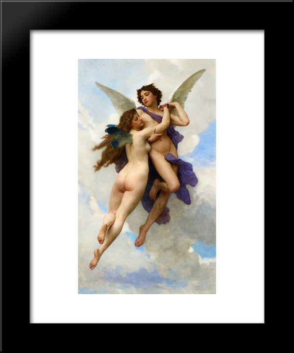 Love And Psyche 20x24 Black Modern Wood Framed Art Print Poster by Bouguereau, William Adolphe