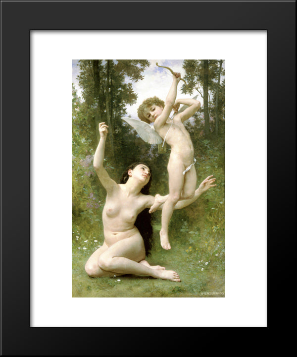 Love Takes Off 20x24 Black Modern Wood Framed Art Print Poster by Bouguereau, William Adolphe