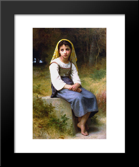 Meditation 20x24 Black Modern Wood Framed Art Print Poster by Bouguereau, William Adolphe