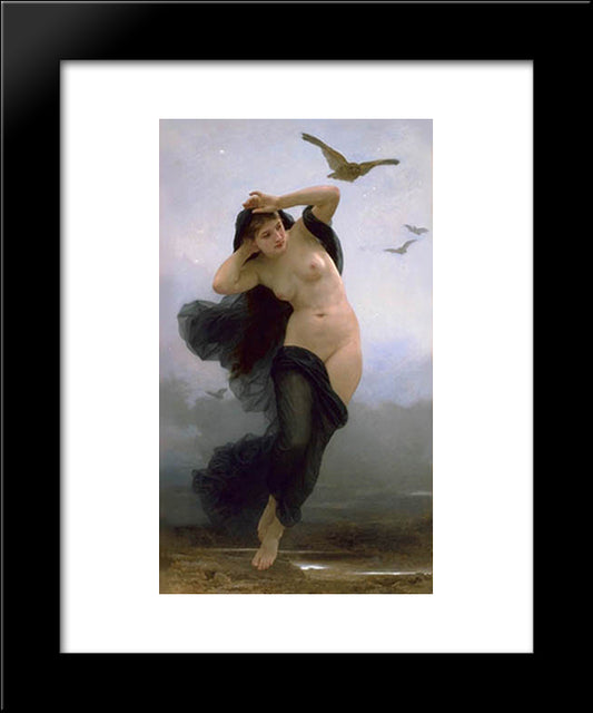 Night 20x24 Black Modern Wood Framed Art Print Poster by Bouguereau, William Adolphe