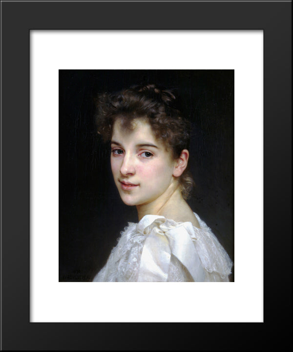 Portrait Of Gabrielle Cot 20x24 Black Modern Wood Framed Art Print Poster by Bouguereau, William Adolphe