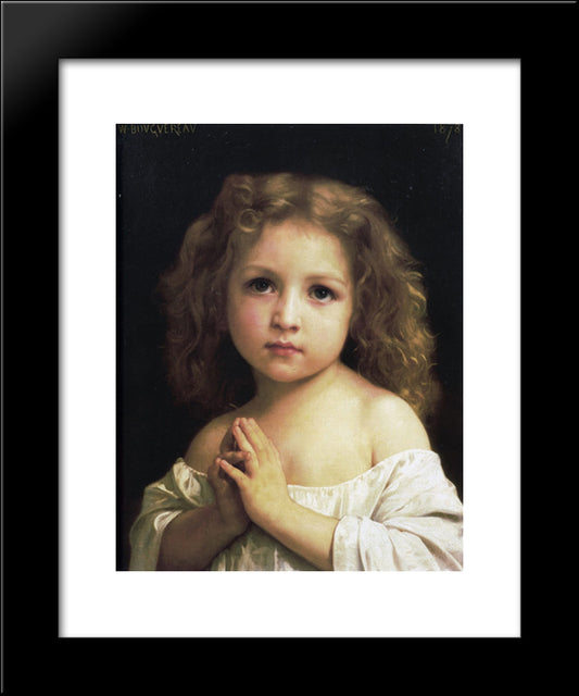 Prayer 20x24 Black Modern Wood Framed Art Print Poster by Bouguereau, William Adolphe