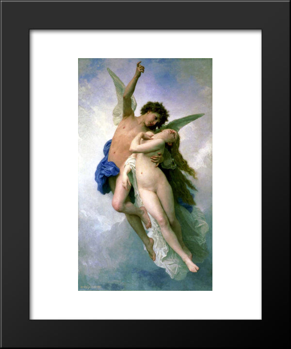 Psyche And Amour 20x24 Black Modern Wood Framed Art Print Poster by Bouguereau, William Adolphe