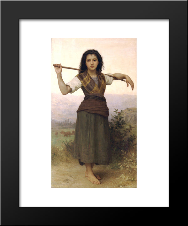 Shepherdess 20x24 Black Modern Wood Framed Art Print Poster by Bouguereau, William Adolphe