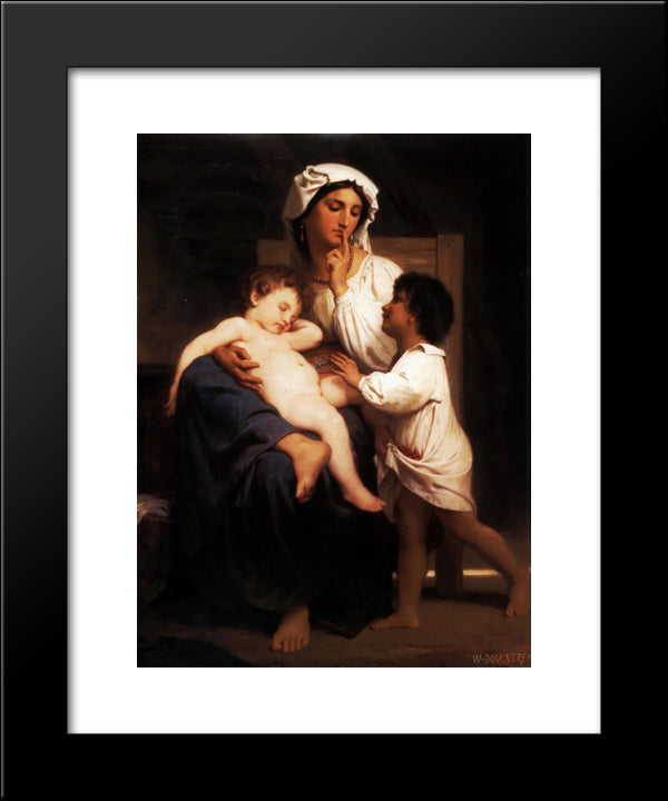 Sleep 20x24 Black Modern Wood Framed Art Print Poster by Bouguereau, William Adolphe