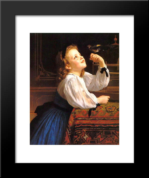 The Bird Ch Ri 20x24 Black Modern Wood Framed Art Print Poster by Bouguereau, William Adolphe
