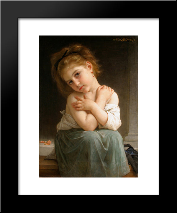 The Chilly 20x24 Black Modern Wood Framed Art Print Poster by Bouguereau, William Adolphe