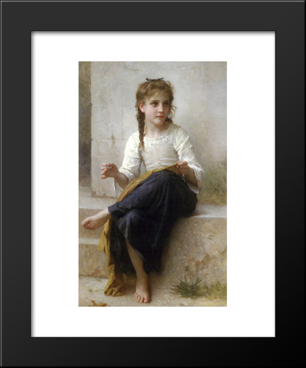 The Dressmaker 20x24 Black Modern Wood Framed Art Print Poster by Bouguereau, William Adolphe