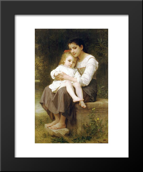 The Elder Sister 20x24 Black Modern Wood Framed Art Print Poster by Bouguereau, William Adolphe