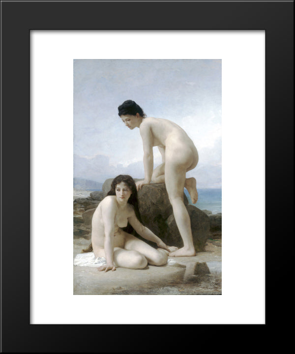 The Two Bathers 20x24 Black Modern Wood Framed Art Print Poster by Bouguereau, William Adolphe