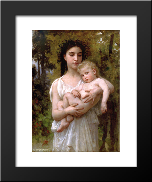 The Younger Brother 20x24 Black Modern Wood Framed Art Print Poster by Bouguereau, William Adolphe
