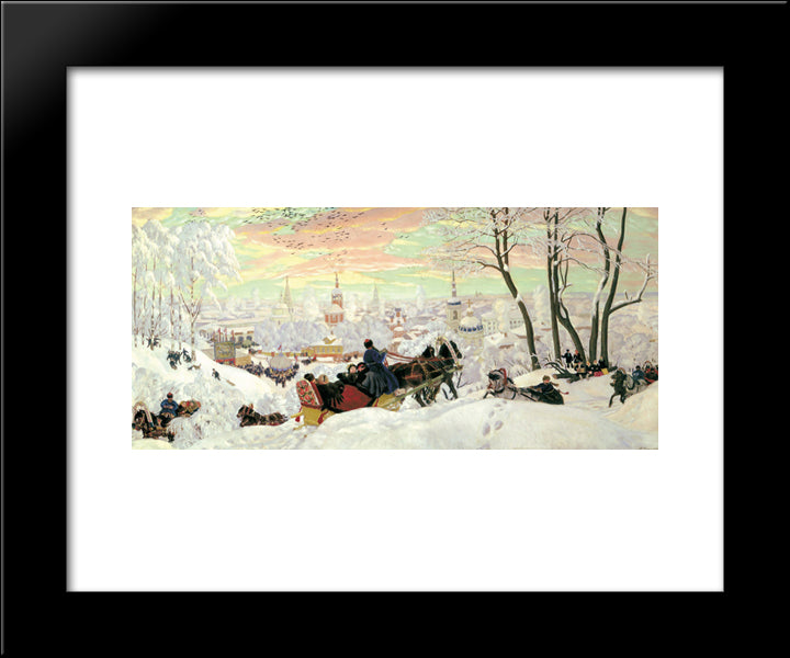 Arriving For Shrovetide 20x24 Black Modern Wood Framed Art Print Poster by Kustodiev, Boris