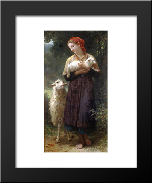 The Shepherdess 20x24 Black Modern Wood Framed Art Print Poster by Bouguereau, William Adolphe