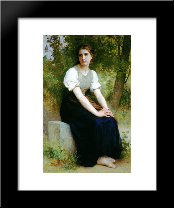 The Song Of The Nightingale 20x24 Black Modern Wood Framed Art Print Poster by Bouguereau, William Adolphe