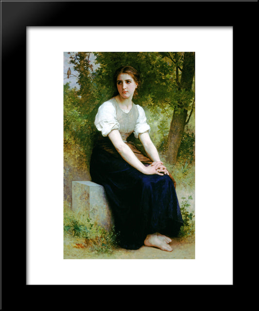 The Song Of The Nightingale 20x24 Black Modern Wood Framed Art Print Poster by Bouguereau, William Adolphe