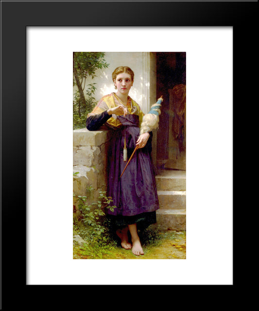 The Spinner 20x24 Black Modern Wood Framed Art Print Poster by Bouguereau, William Adolphe