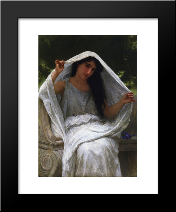 The Veil 20x24 Black Modern Wood Framed Art Print Poster by Bouguereau, William Adolphe