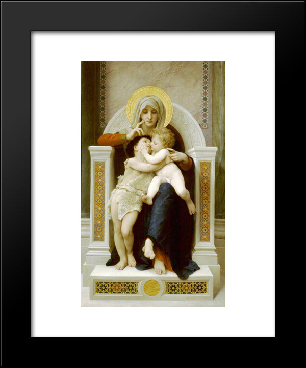 The Virgin, Jesus And Saint John Baptist 20x24 Black Modern Wood Framed Art Print Poster by Bouguereau, William Adolphe