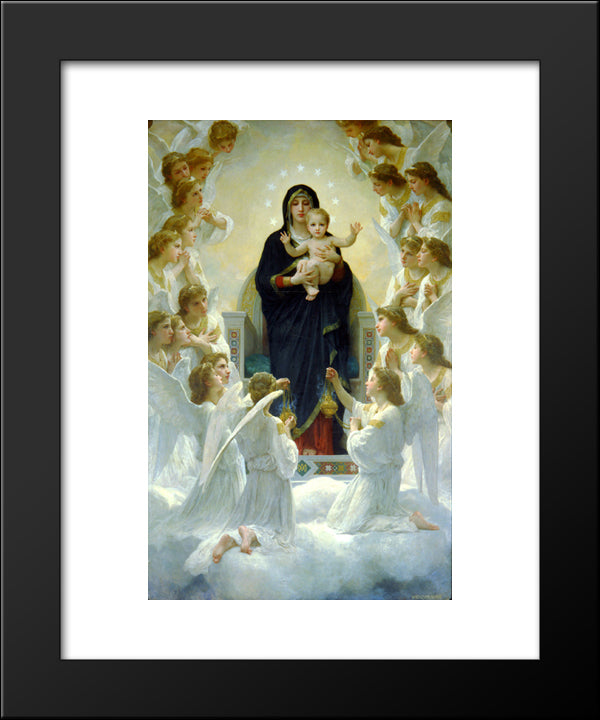 The Virgin With Angels 20x24 Black Modern Wood Framed Art Print Poster by Bouguereau, William Adolphe