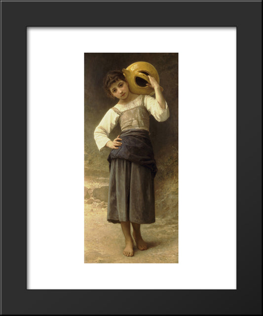 The Water Girl (Young Girl Going To The Spring) 20x24 Black Modern Wood Framed Art Print Poster by Bouguereau, William Adolphe