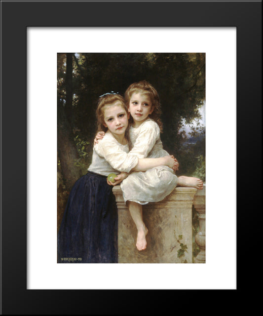 Two Sisters 20x24 Black Modern Wood Framed Art Print Poster by Bouguereau, William Adolphe