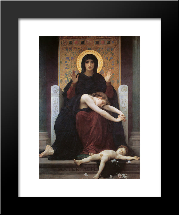 Virgin Comforter 20x24 Black Modern Wood Framed Art Print Poster by Bouguereau, William Adolphe