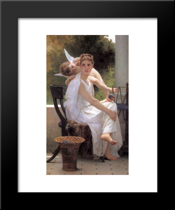 Work Interrupted 20x24 Black Modern Wood Framed Art Print Poster by Bouguereau, William Adolphe