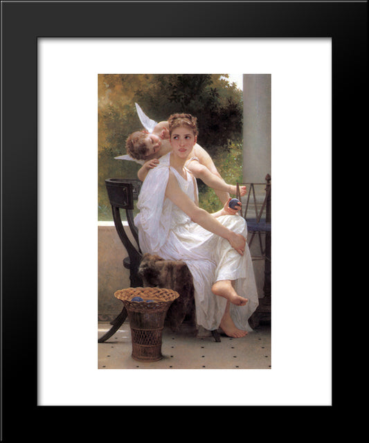 Work Interrupted 20x24 Black Modern Wood Framed Art Print Poster by Bouguereau, William Adolphe