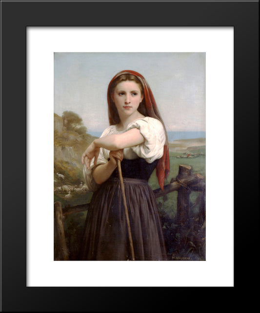 Young Shepherdess 20x24 Black Modern Wood Framed Art Print Poster by Bouguereau, William Adolphe