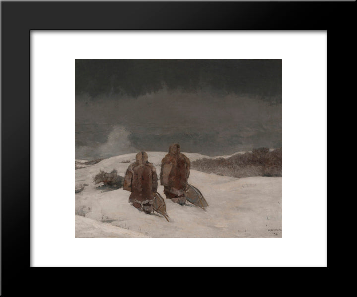 Below Zero 20x24 Black Modern Wood Framed Art Print Poster by Homer, Winslow