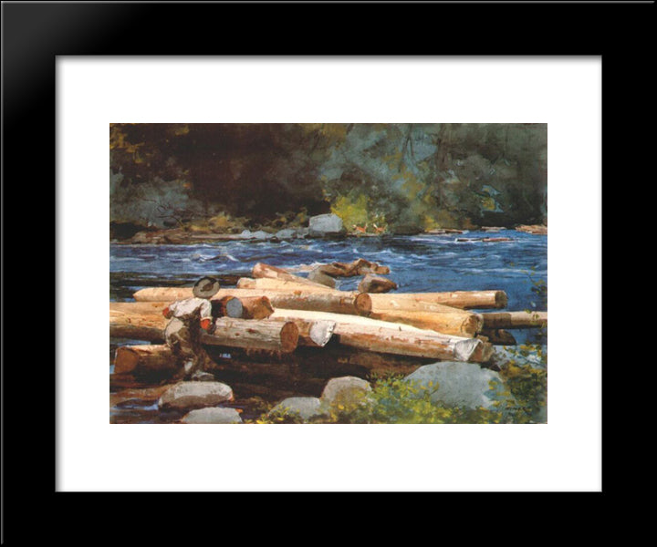 Hudson River 20x24 Black Modern Wood Framed Art Print Poster by Homer, Winslow