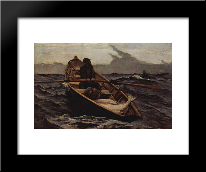 Nebelwarnung (The Fog Warning) 20x24 Black Modern Wood Framed Art Print Poster by Homer, Winslow