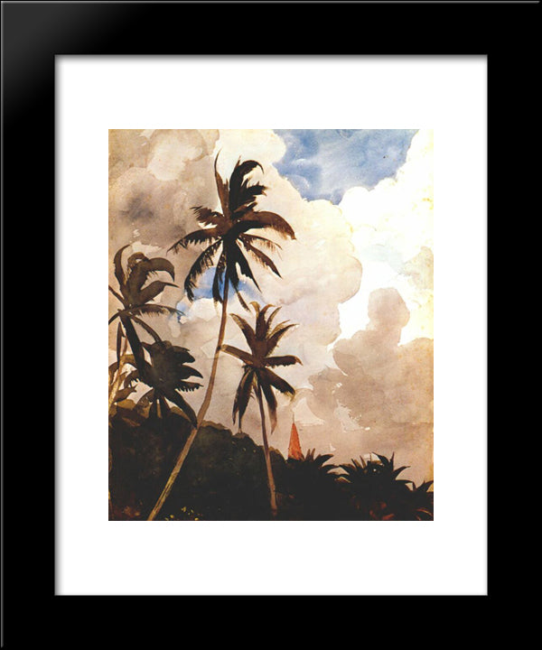 Palm Trees (Bahamas) 20x24 Black Modern Wood Framed Art Print Poster by Homer, Winslow