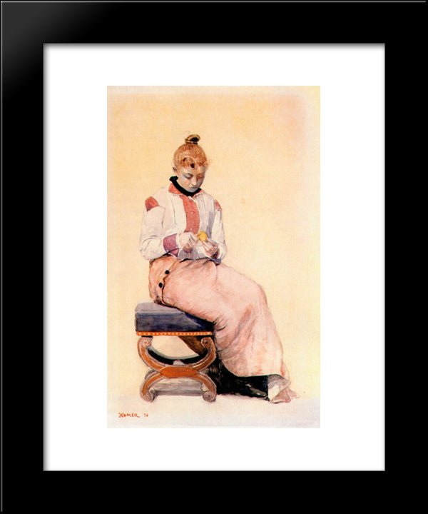 Peeling A Lemon 20x24 Black Modern Wood Framed Art Print Poster by Homer, Winslow
