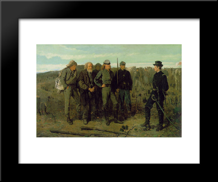 Prisoners From The Front 20x24 Black Modern Wood Framed Art Print Poster by Homer, Winslow