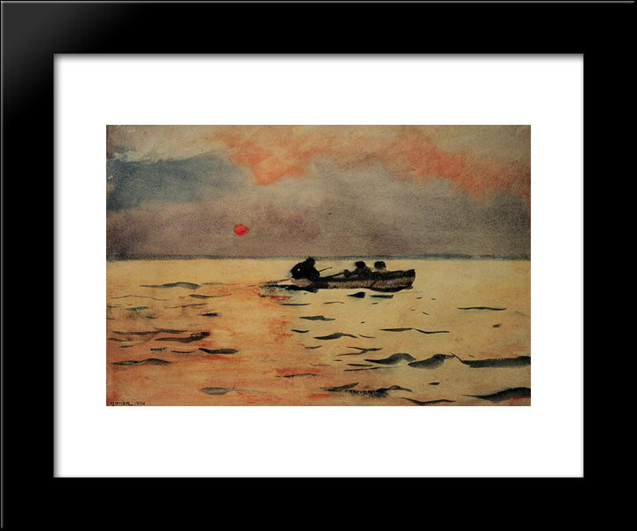 Rowing Home 20x24 Black Modern Wood Framed Art Print Poster by Homer, Winslow
