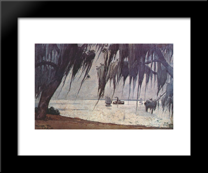 Spanish Moss At Tampa 20x24 Black Modern Wood Framed Art Print Poster by Homer, Winslow