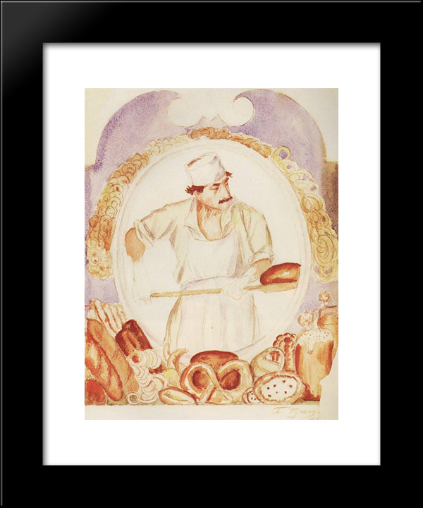 Baker 20x24 Black Modern Wood Framed Art Print Poster by Kustodiev, Boris