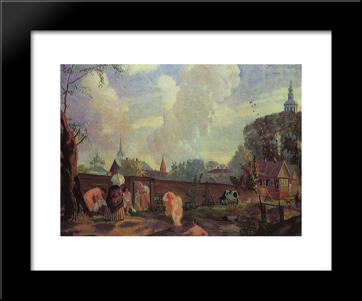 Bather 20x24 Black Modern Wood Framed Art Print Poster by Kustodiev, Boris