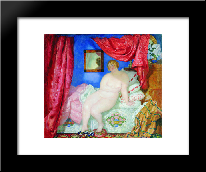 Beauty 20x24 Black Modern Wood Framed Art Print Poster by Kustodiev, Boris