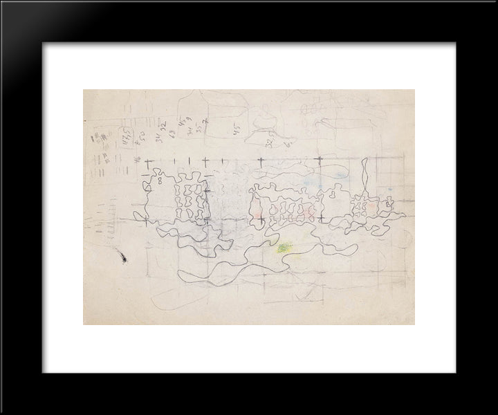 A Sketch 20x24 Black Modern Wood Framed Art Print Poster by Strzeminski, Wladyslaw