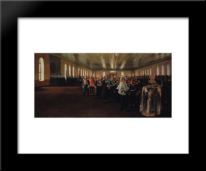 Church Parade Of The Finlandsky Guard Regiment, December 12, 1905 20x24 Black Modern Wood Framed Art Print Poster by Kustodiev, Boris