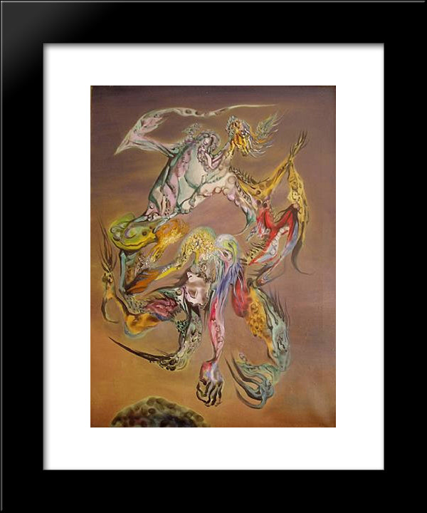 Combat Des Princes Saturniens Iii 20x24 Black Modern Wood Framed Art Print Poster by Paalen, Wolfgang