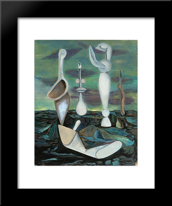 Les Tours De Lumiere 20x24 Black Modern Wood Framed Art Print Poster by Paalen, Wolfgang