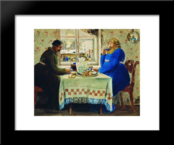 Coachman At Traktir 20x24 Black Modern Wood Framed Art Print Poster by Kustodiev, Boris
