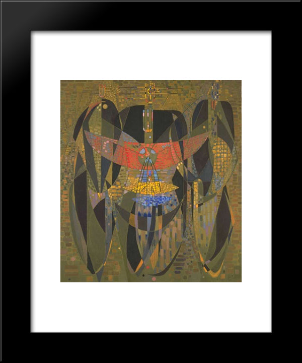 Messenger From The Three Poles 20x24 Black Modern Wood Framed Art Print Poster by Paalen, Wolfgang
