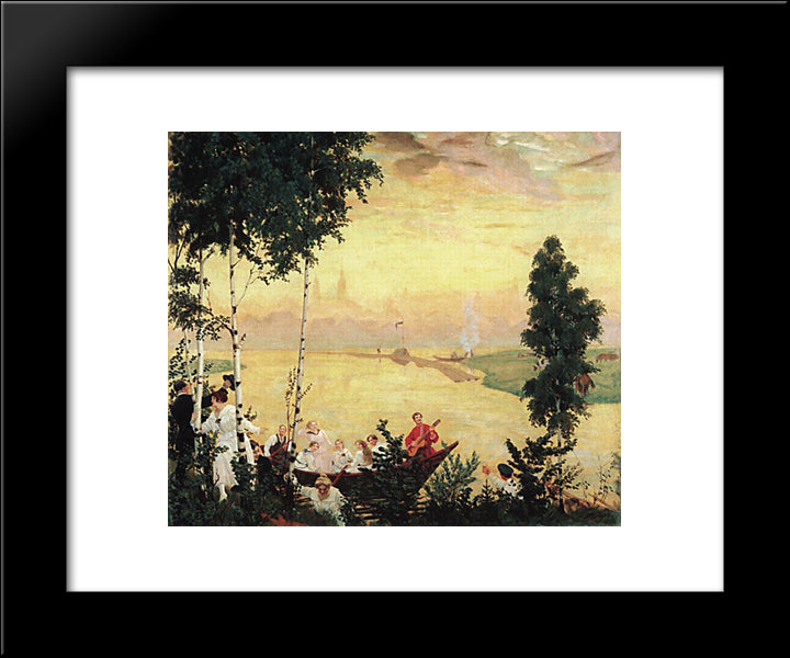 Country Journey 20x24 Black Modern Wood Framed Art Print Poster by Kustodiev, Boris