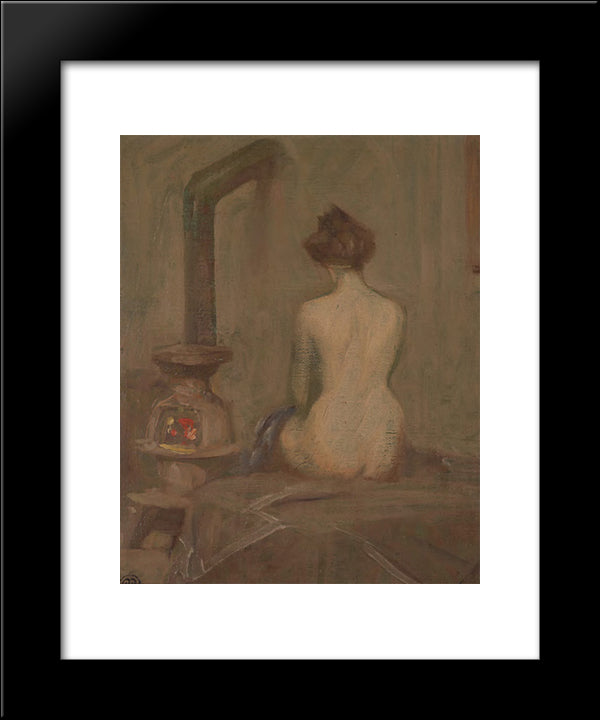 Girl Dressing 20x24 Black Modern Wood Framed Art Print Poster by Martinez, Xavier